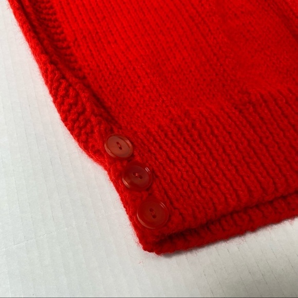 Vintage Handmade Red Knit Crew Neck Open Side Sweater Vest ESTIMATED SZ Small - Picture 9 of 11